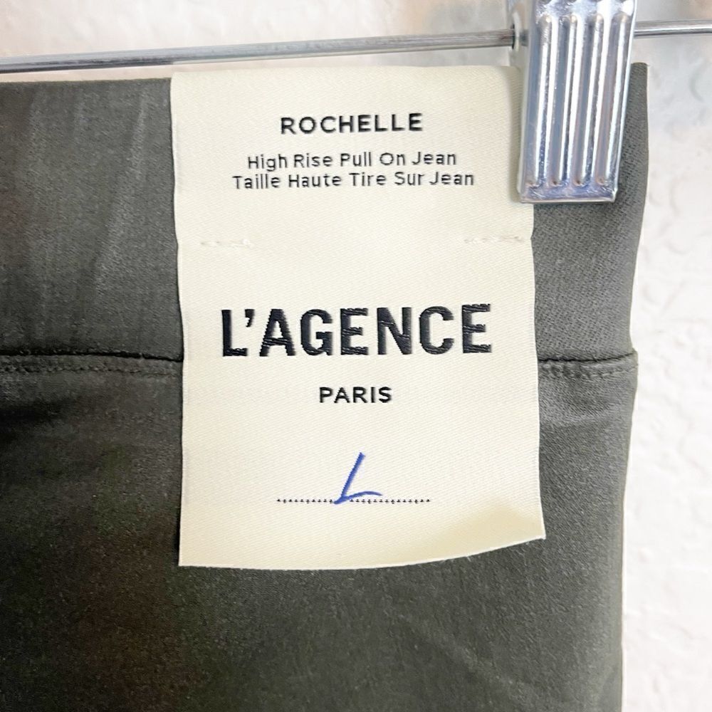 L’AGENCE Jeans coated Rochelle legging in army green. NWT. Large - Picture 6 of 7